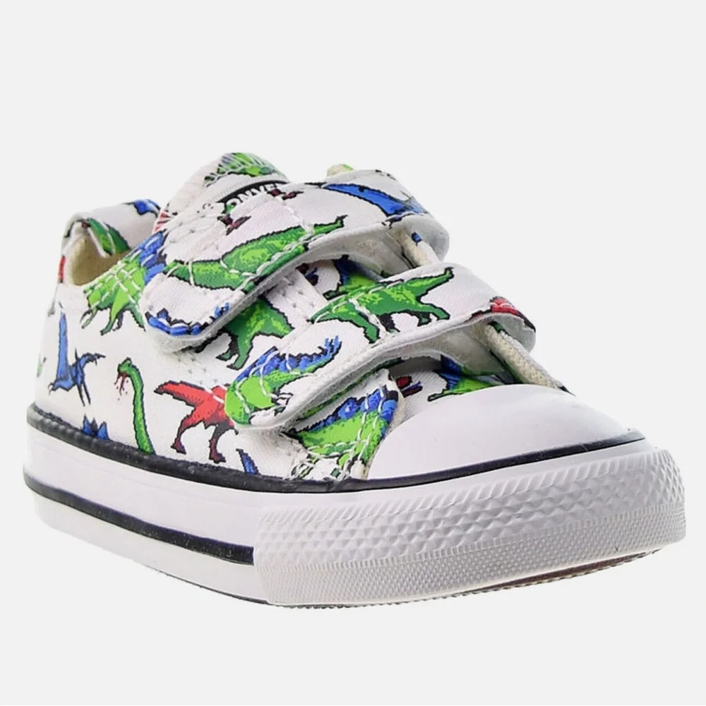 Converse Chuck Taylor All Star 2V Strap Ox Toddlers' Shoes White-Green 770166F